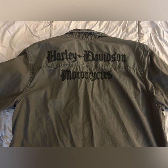 Harley-Davidson Men's Grey Button-Down Shirt - Picture 3 of 6